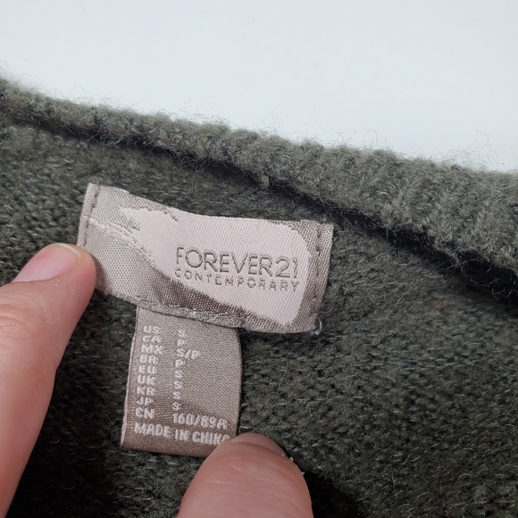 Forever 21 Contemporary Sage Green Open Cardigan Sweater - Picture 5 of 5